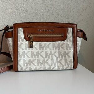 Michael Kors Tan and Cream Crossbody Bag